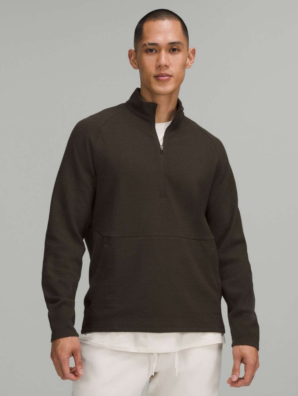 Lululemon At Ease Half-Zip XXL In Dark Olive